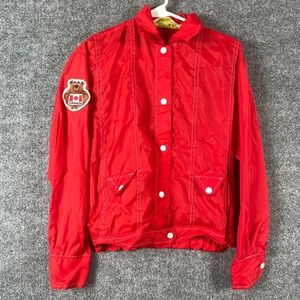 VTG Dario Jacket Womens Small Red Bear‎ Canada Patch Windbreaker 80s Snap Nylon